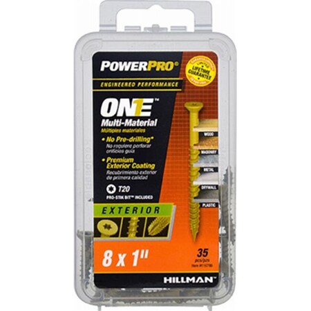 Hillman Thread Cutting Screw, 8" x 1 in, Bronze Epoxy Premium Coated Flat Head Torx Drive 240666